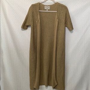 Lucky Brand Short Sleeve Long Rib Knit Cardigan